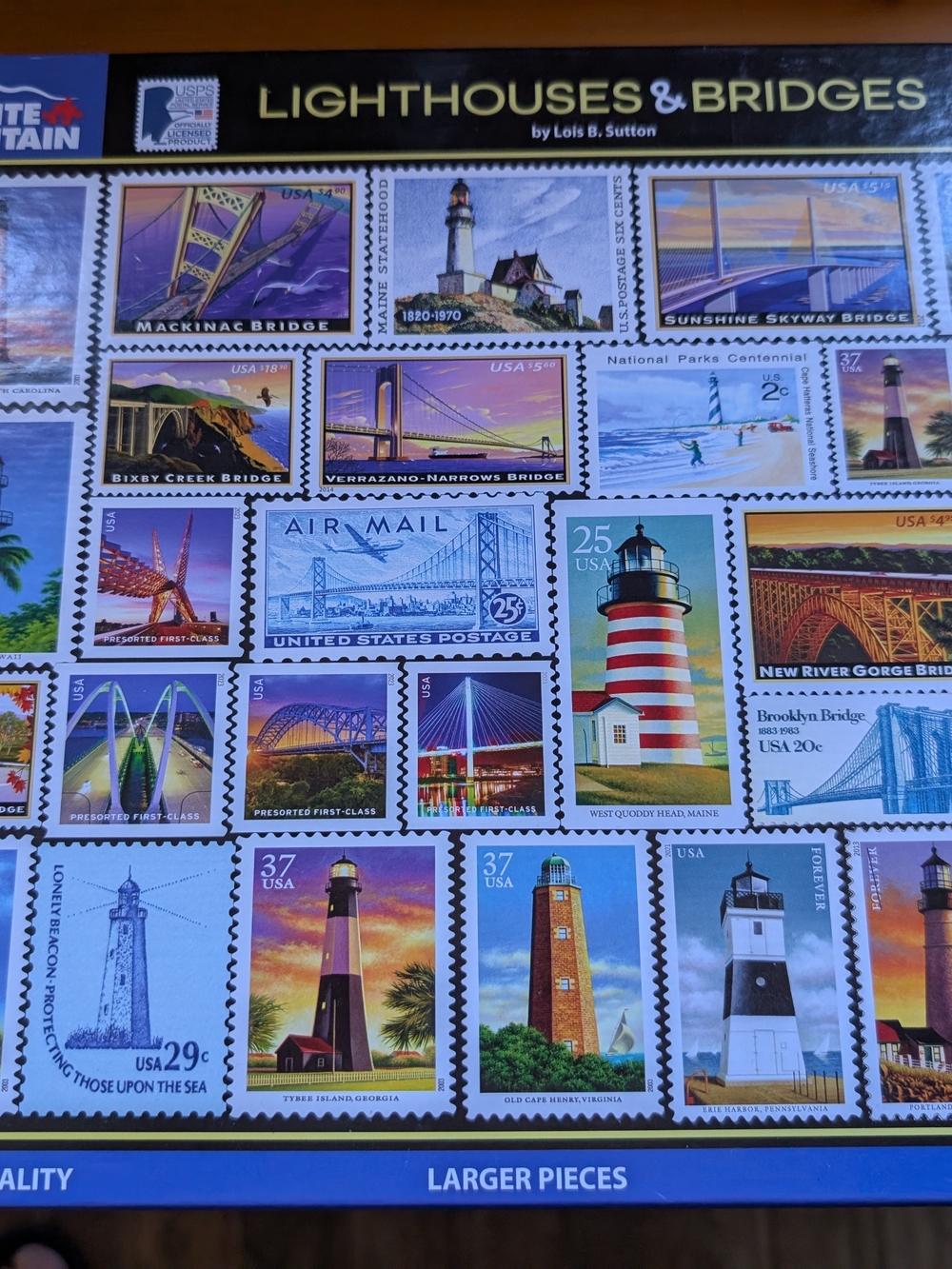 New With Tags White Mountain Lighthouses & Bridges 1,000 Piece Puzzle
